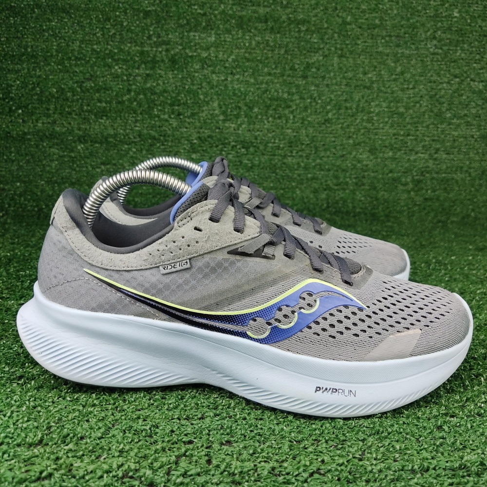 Saucony Running Shoes Womens 9 Grey Ride 16 S10830-15 PWRRUN Athletic Sneakers